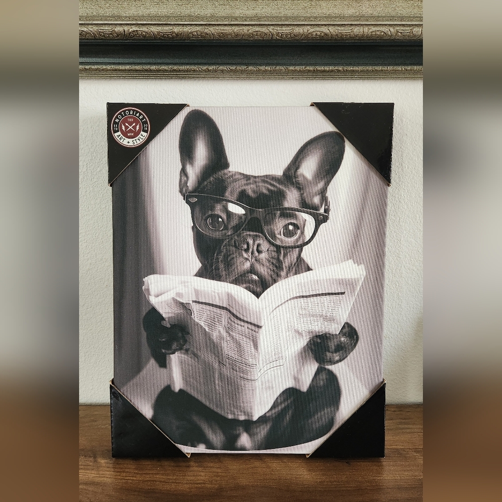 SOLD‐ Black and White French Bulldog Canvas Art